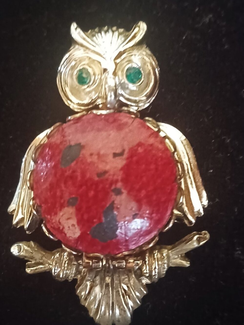 Vintage Owl Brooch, With a Hidden Photo Frame !!